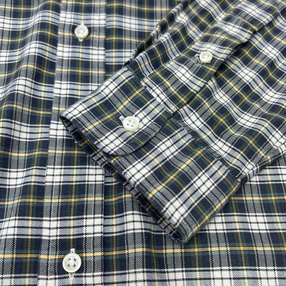 Ralph Lauren Custom Fit Plaid Button Down Shirt Men's XL Blue Green Yellow - Picture 3 of 16